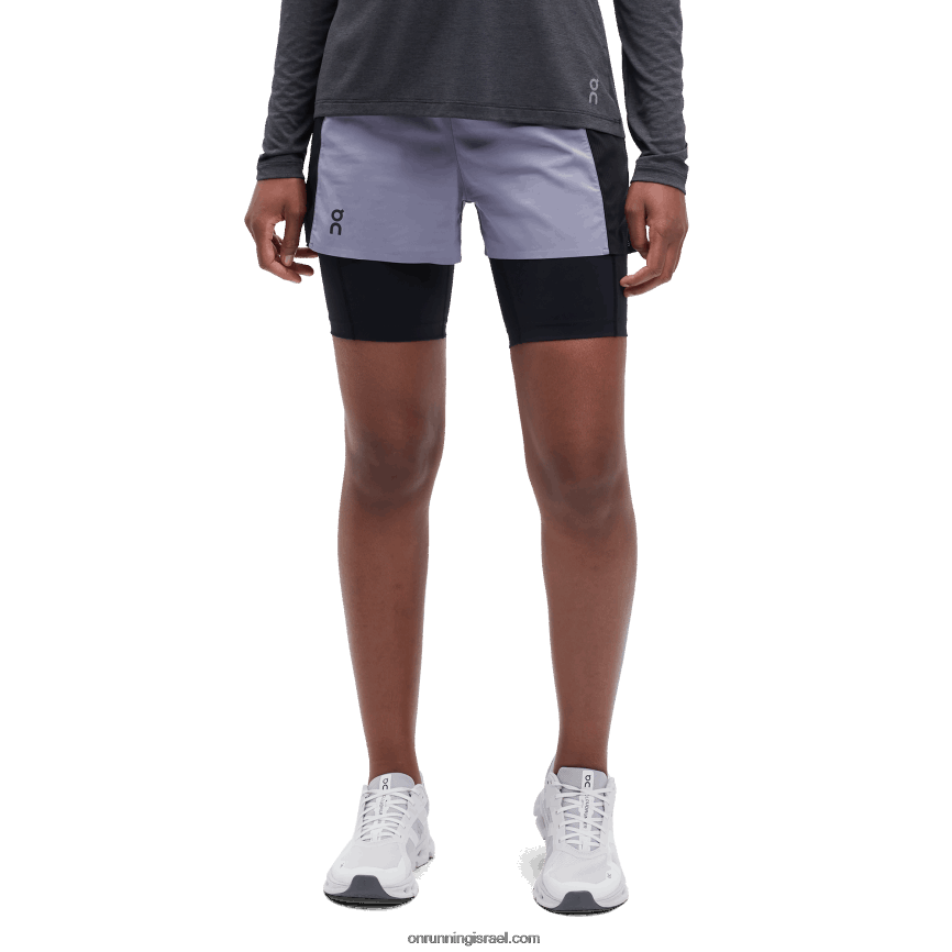 מכנסיים קצרים פעילים 460VH133 On Running נשים גרניט/שחור