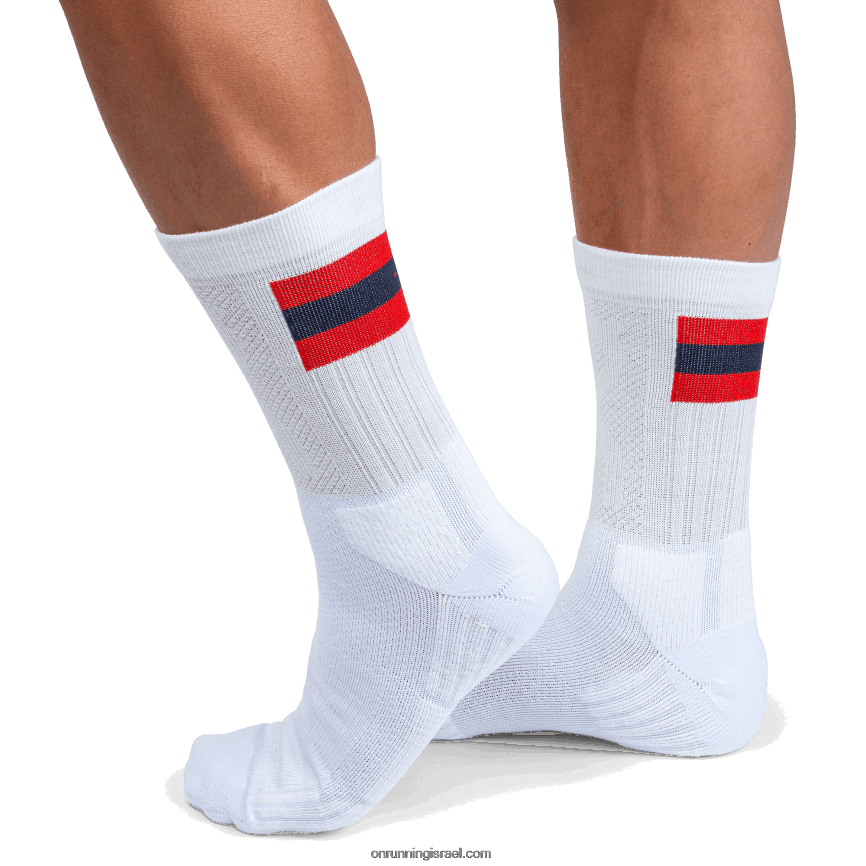 גרב טניס 460VH949 On Runningלבן אדום